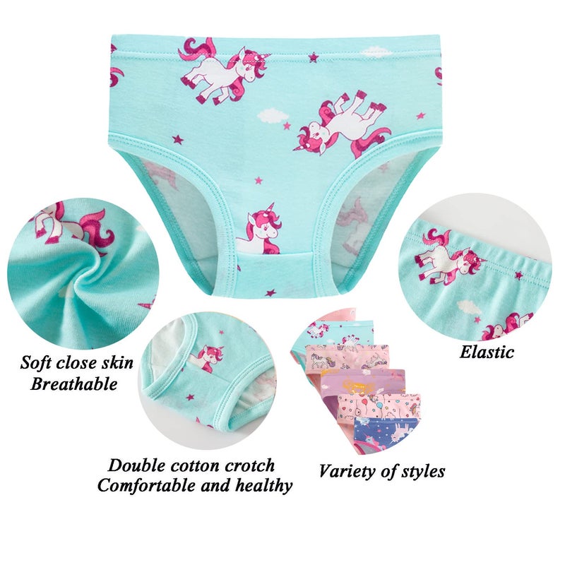 Boboking Kids Soft Cotton Underwear Unicorn Girls'Briefs Toddler Undies 6yrs - Image 2